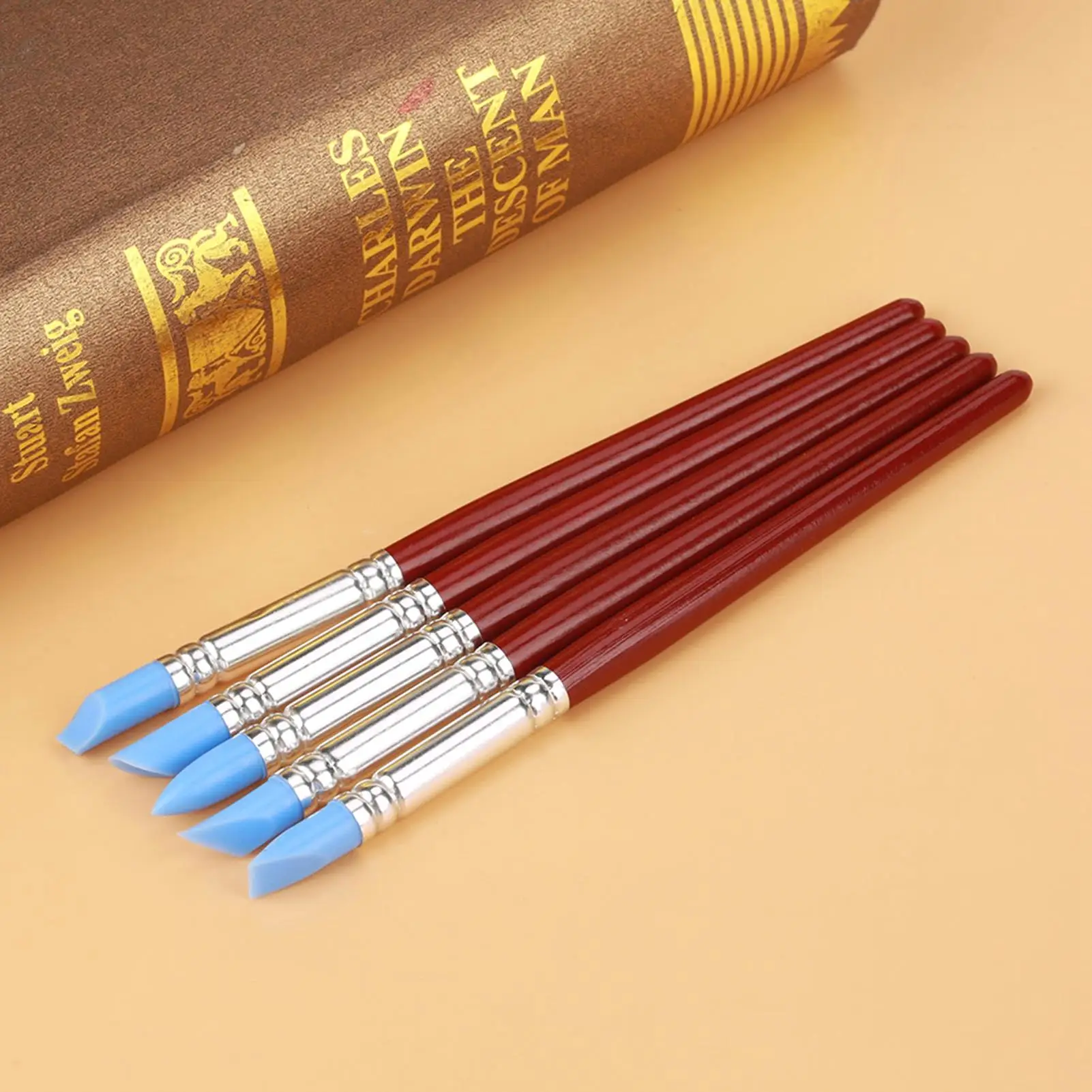 5pcs Rubber Tip Paint For clay Sculpture Pottery DIY Shaping Carving Tool  Polymer Modeling For clay Tools