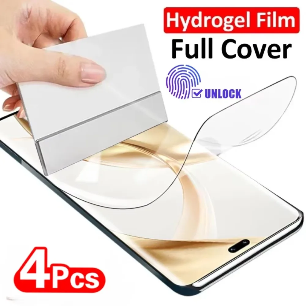 4pcs Full Curved Hydrogel Film For Honor 200 100 90 Lite 80 70 Pro Plus Screen Protector Honor X9a X9b X8a X50 GT X40 Film