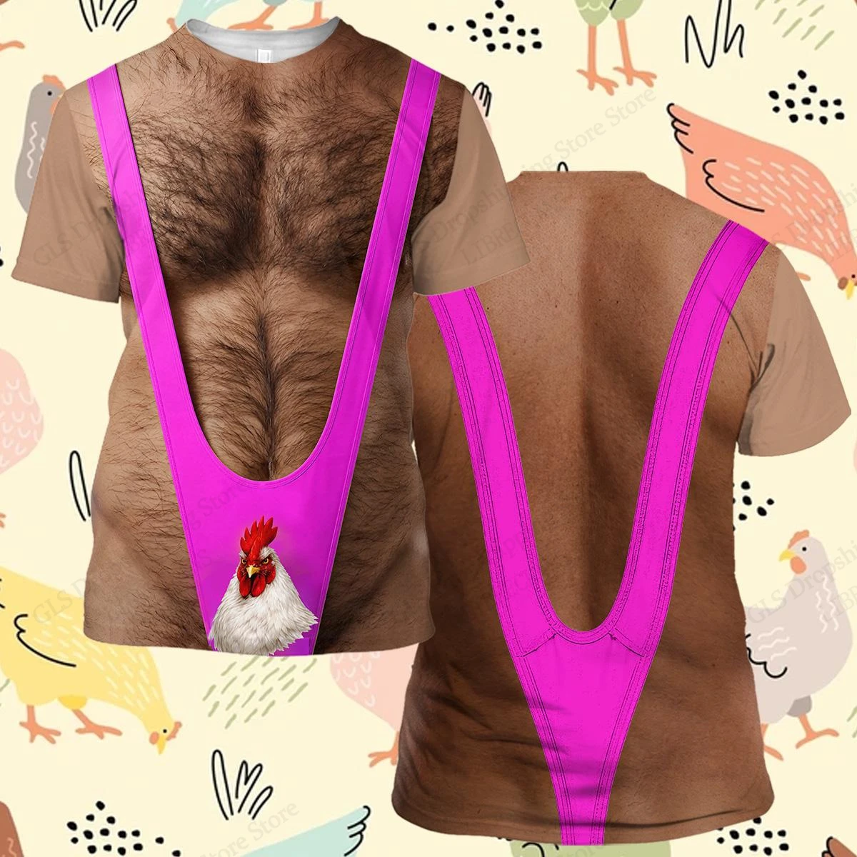 Funny Men's Tshirt Muscle Chest Body Hairy Vest 3d Print T-shirt Men Women Fashion Short Sleeve Motorcycle Tops Tees Men Clothes