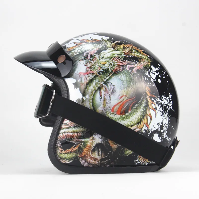 

S M L Xl Electric Car Motorcycle Retro Helmet Personalized Graffiti Full Helmet 3/4 Large Half Helmet Pedal Cruiser Helmet