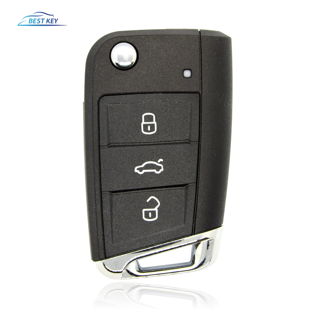 Shell chave do carro remoto para Volkswagen, Keyless Case, Flip dobrável modificado, melhores botões KEY3, VW Golf 7, GTI, MK7, Skoda, Octavia, A7,