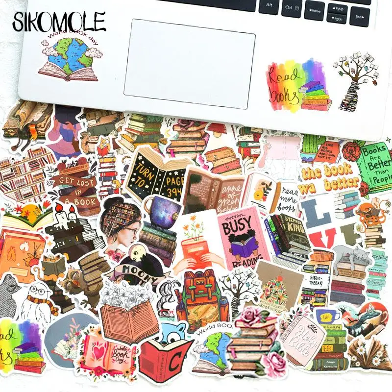 10/30/50PCS Diary Book Reading Stickers For Notebook Motorcycle Skateboard Computer Decal Cartoon Luggage Graffiti Sticker F3