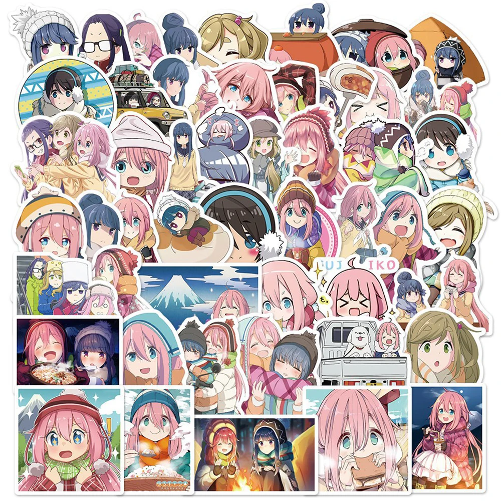 

10/30/50pcs Laid Back Camp Anime Stickers Cute Girls Cartoon Sticker Aesthetics Scrapbooking Travel Wall Cup Decoration Decal