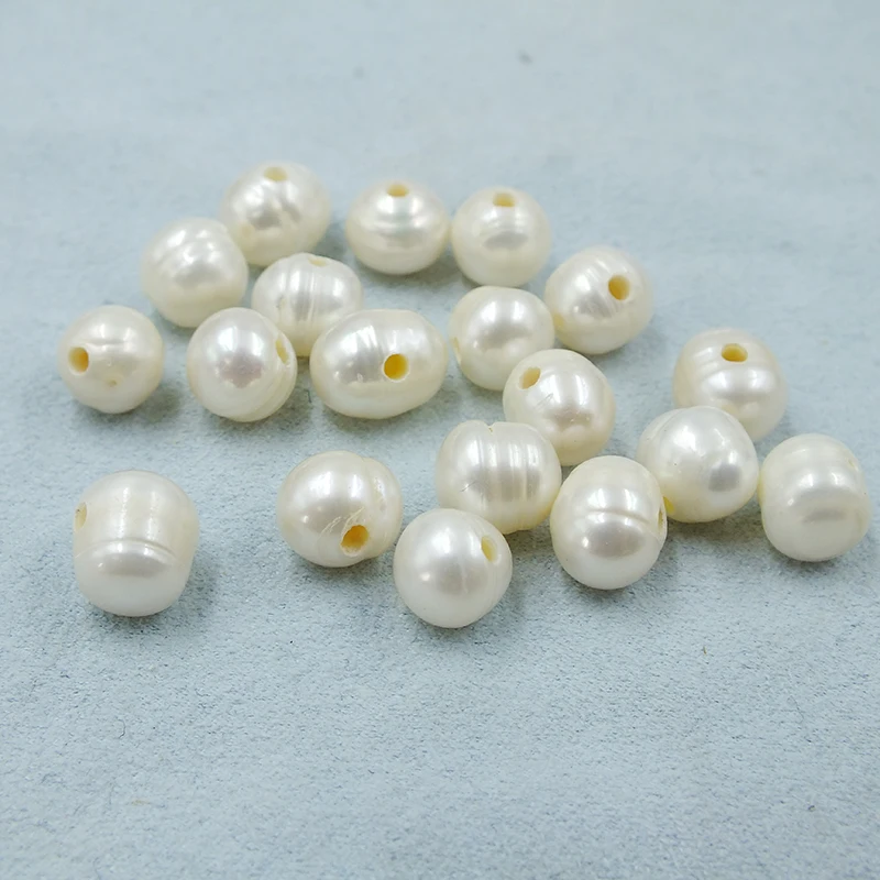 200 Pieces 9-10mm White Freshwater Potato Pearl With 2.0mm Hole