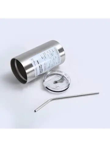 600ML Stainless Steel 304 Insulated Cup with Straw Double-Layer Reusable Tumbler for Iced Americano Coffee Cold Water Portable