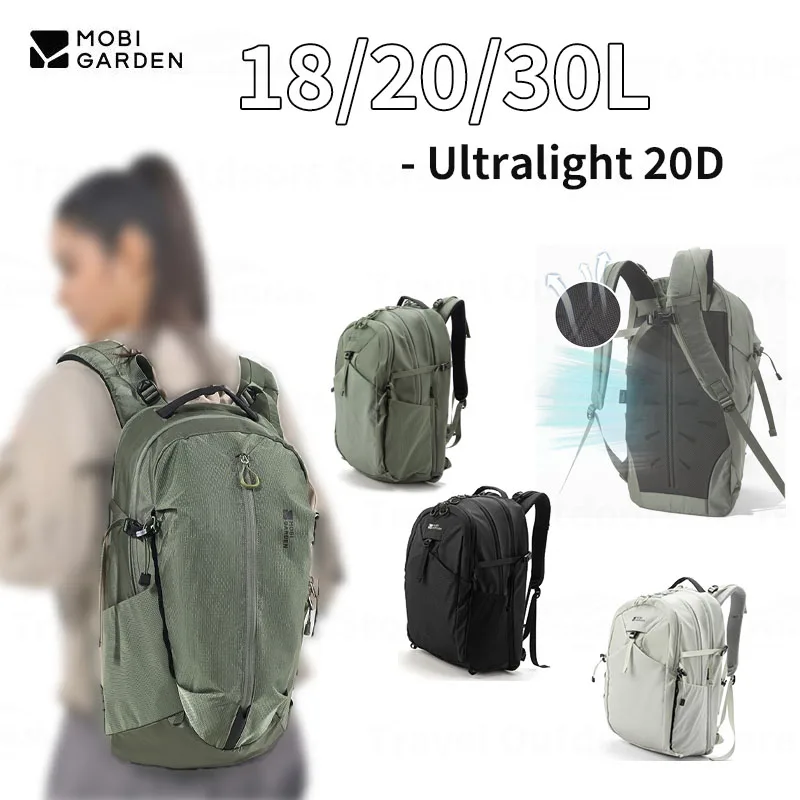 MOBI GARDEN Hiking Bag Nylon Ultralight Waterproof Folding Backpack Portable Unisex Outdoor Camping Bag With Breathable Shoulder