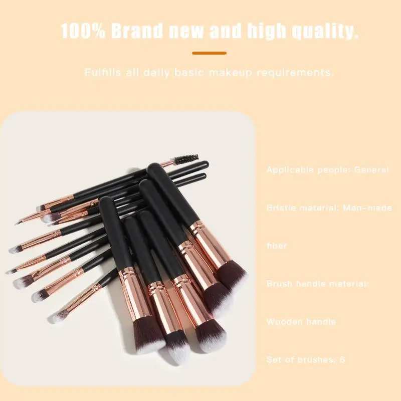 Makeup Brushes Set Eye Shadow Eyebrow Foundation Brush Wooden Handle Daily Basic Makeup Professional Portable Beauty Tools