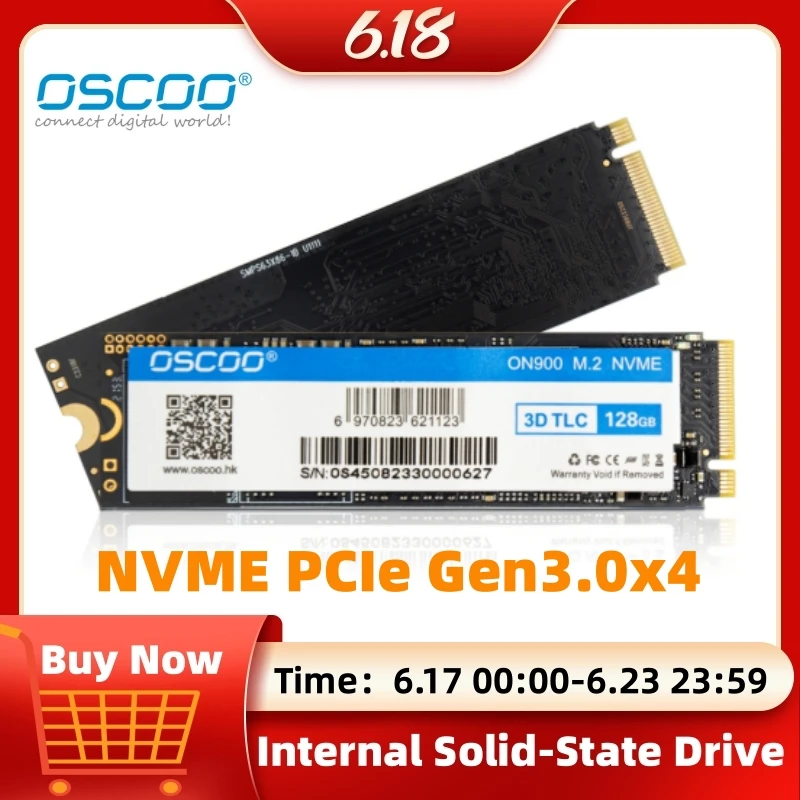 OSCOO NVMe SSD M.2 2280 PCIe Gen3 X4 Internal Solid State Drive Up To 3500MB/s 3D NAND TLC Hard Disk HDD for Laptop Desktop