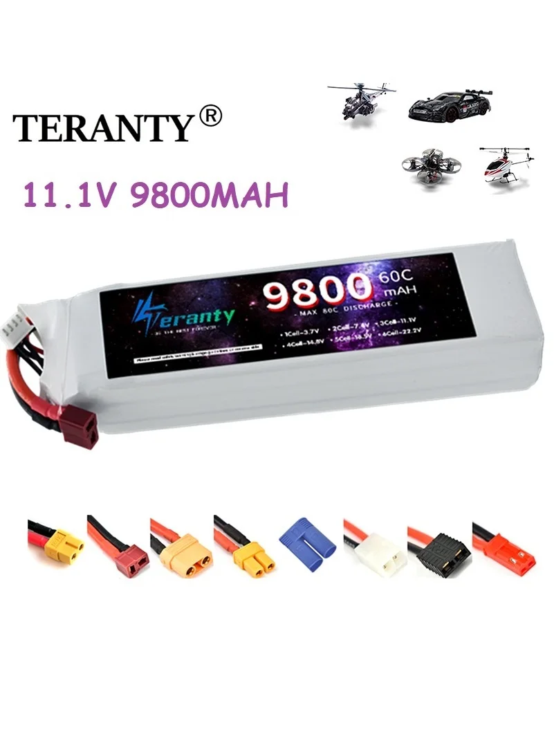 

3S 11.1V 9800mAh 60C RC LiPo Battery For Car Model Boat RC Drone Quadcopter RC FPV Airplane Helicopter 11.1V 3S LiPo Battery