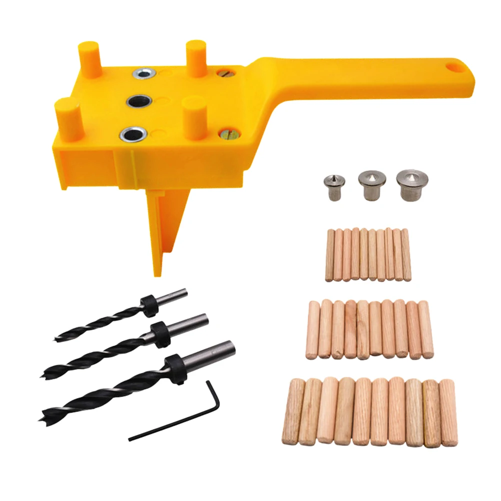 

4 s Locator Woodworking Tool Set 6mm 8mm 10mm Yellow Hole Punch Furniture Inclined Wooden Furniture Punch Tool Drilling