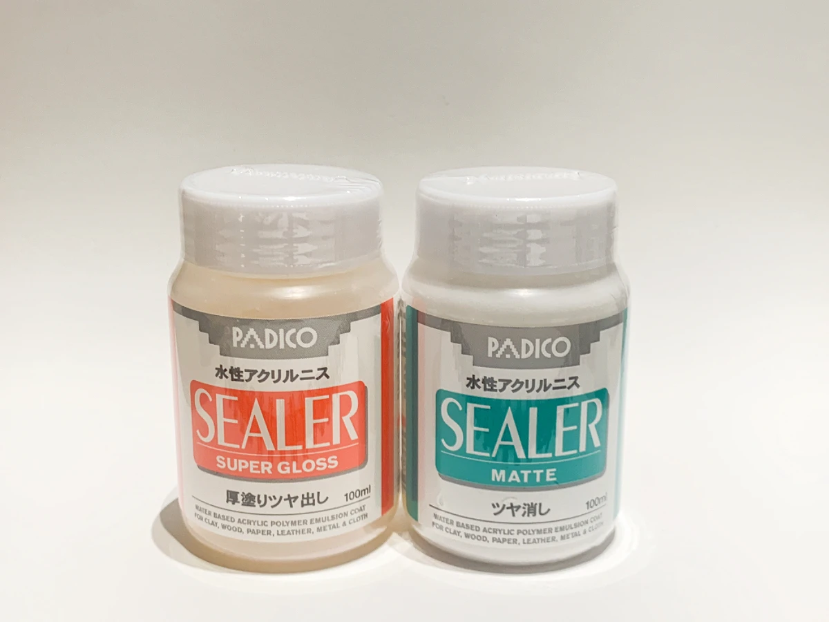 PADICO Sealer Water Based Acrylic Varnish Super Gloss/Matte 100ml For Clay Wood Paper Leather Resin