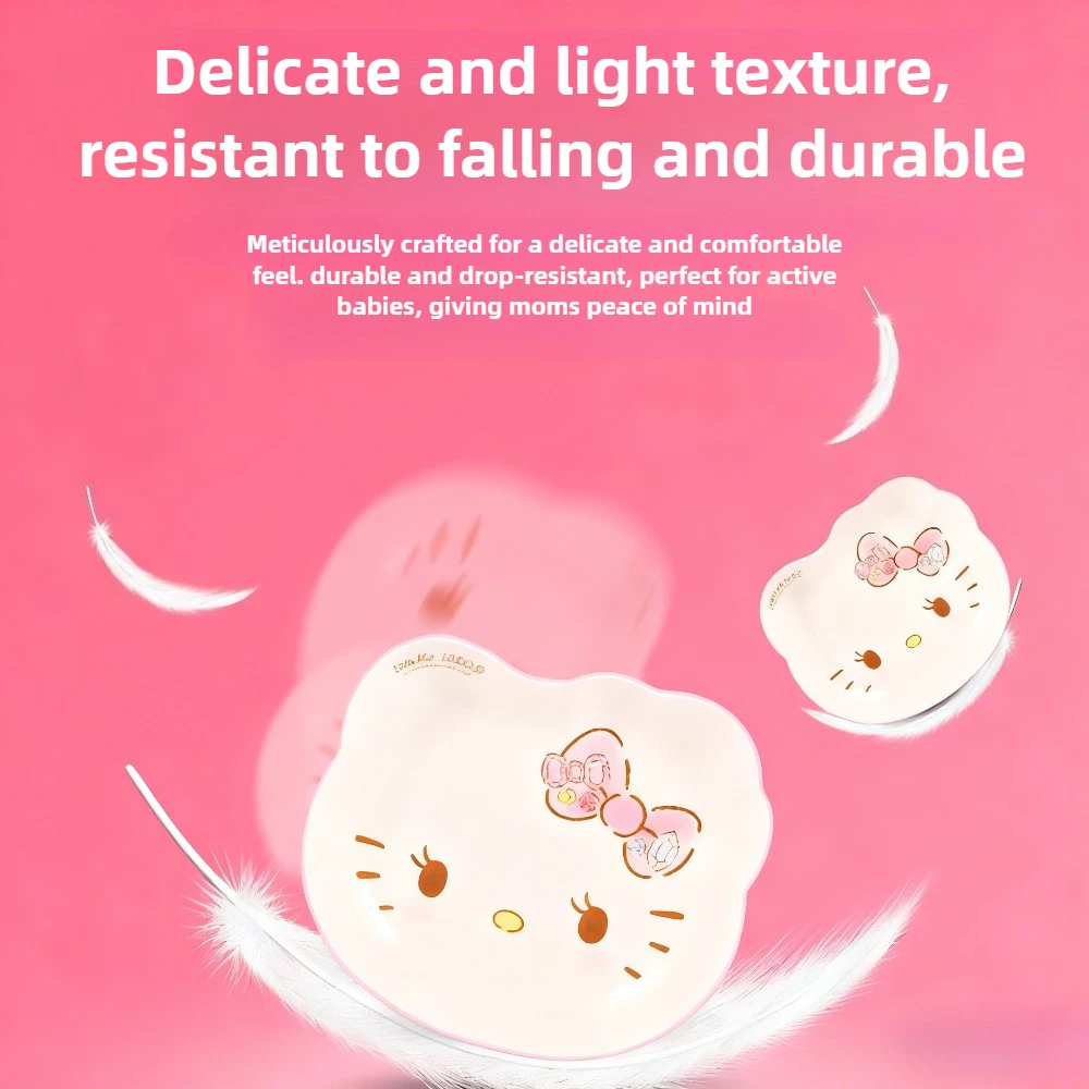 Sanrio Tableware Hello Kitty Tableware Baby Supplementary Food Bowl Household Salad Fruit Plate Children Cartoon Water Cup Bowl