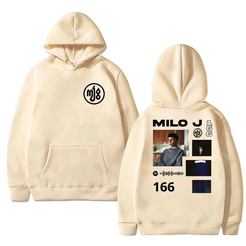 حار مغني الراب ميلو J 166 ألبوم مزدوج الوجهين أغطية رأس مطبوعة 2025 جديد للجنسين خمر الهيب هوب الشارع الشهير الرجال النساء الصوف البلوز