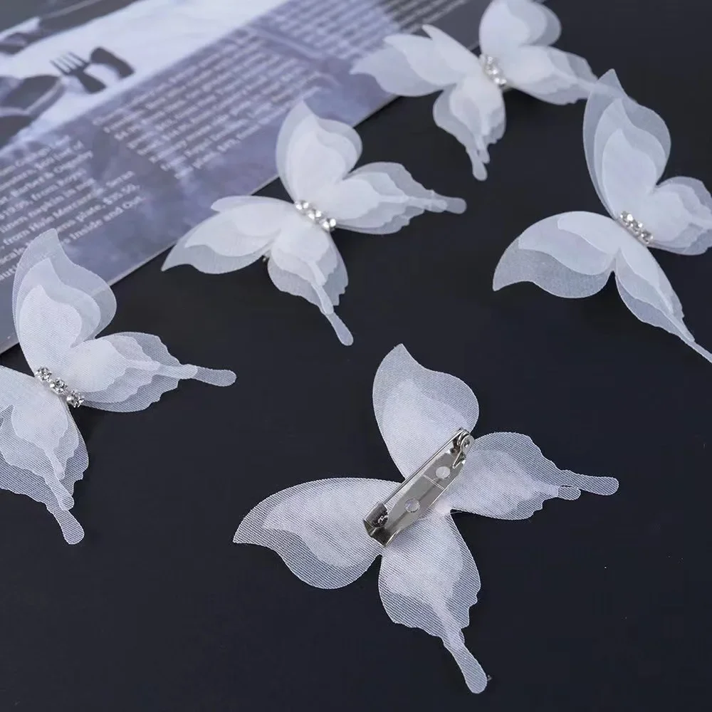10pcs 3D Organza Butterfly Clips for Curtain, Decorative Artificial Butterfly Clips for Sheer or Thick Curtains, DIY Craft Home