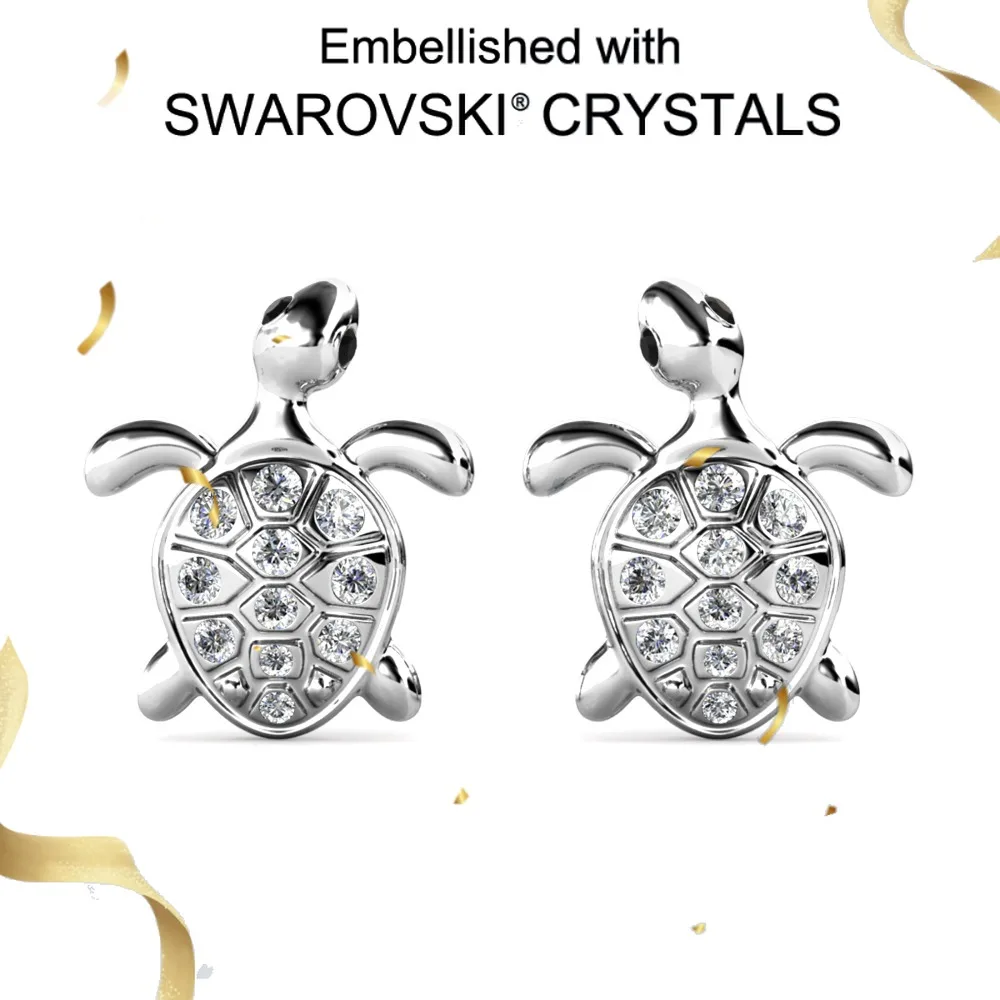 

Daisini серьги-черепахи из стерлингового серебра 925 пробы для женщин с кристаллами Сваровски, ювелирные изделия для пирсинга, дизайн-гвоздик, комфортная посадка, подарок