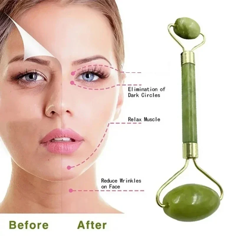 Natural Jade Roller Massager Facial Roller Jade Stone Liftting Anti-wrinkle Body SPA Scraping Beauty Skin Care Tool