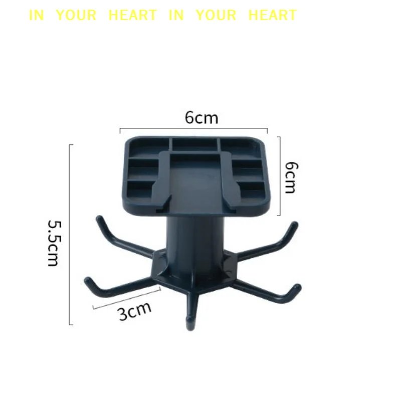 【X】Adhesive Under Cabinet Cookware Hanger 360° Rotation 6 Hooks Self Adhesive No Punch for Home Kitchen Storage