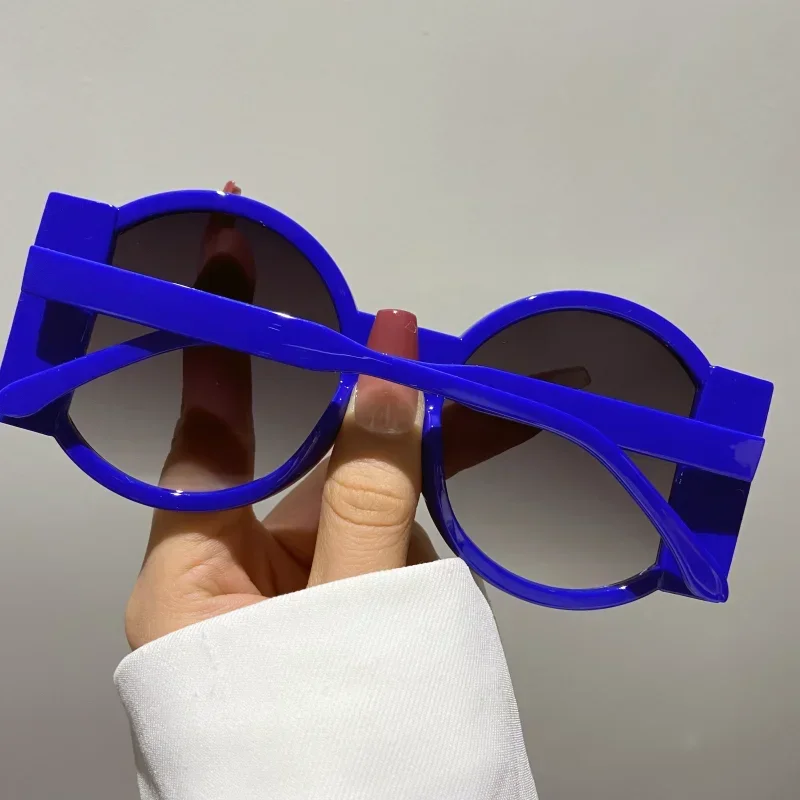 Runde Sonnenbrille Mode Strand Retro Trend Sonnenbrille UV400 Reise Straße Foto Urlaub Party Brille – Detail 8