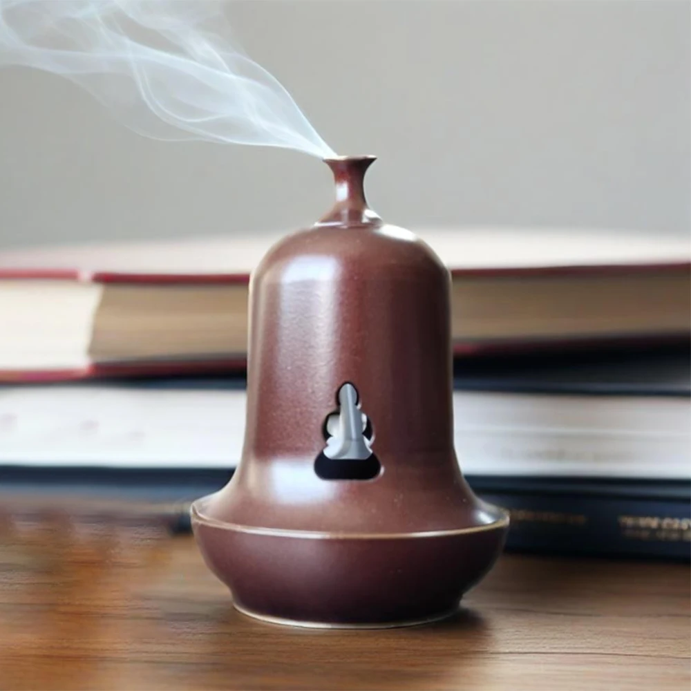 مبخرة جرس نحاسية قديمة، فرن دخان لعرض النحاس المجوف، مبخرة خشب الصندل المنزلية العتيقة، زخرفة رائحة داخلية