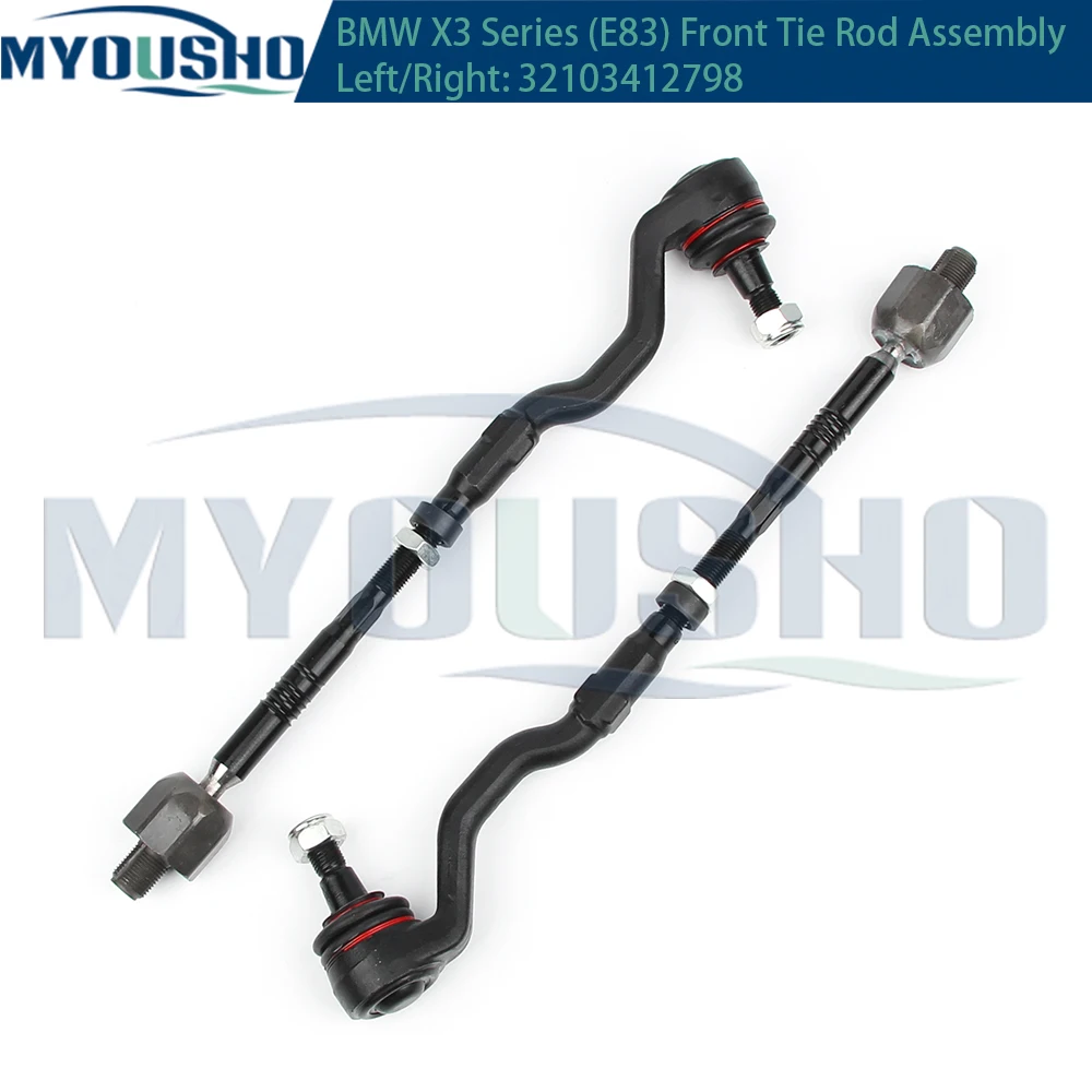 Myousho For BMW X3 Series E83 2.0i 2.5i 3.0d 3.0i xDrive 2003-2011 Front Steering Tie Rod Head Assembly