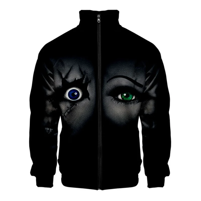 Coats Horror Movie Chucky Stand Collar Jackets Seed of Chucky Sweatshirt Cosplay Costume Long Sleeve Zipper Hoodies