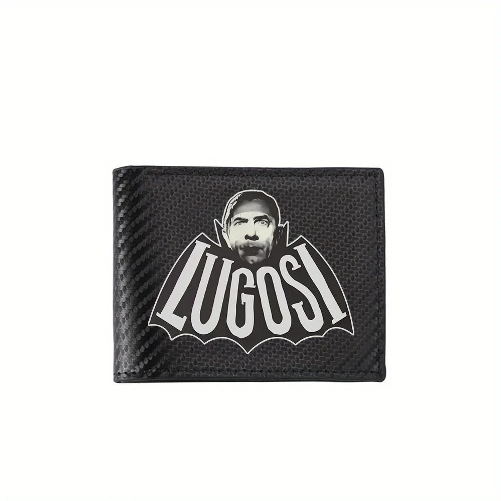 LUGOSI face vampire bat design logo Men's Wallets Simple Business Modern Stylish Printing Design Gifts For Father Boyfriend Chri