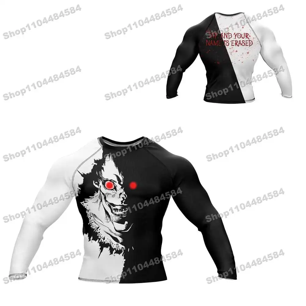 Death Pop Ninja Rash Guards Surfing Jersey Beach Swimwear Diving Gym Long Sleeves MMA BJJ Men Jiu Jitsu Fitness Sets