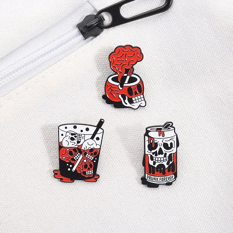 Bros tengkorak bergaya gelap, asbak unik, cangkir cola, aksesori logam bergaya punk keren dan trendi yang dapat dipersonalisasi