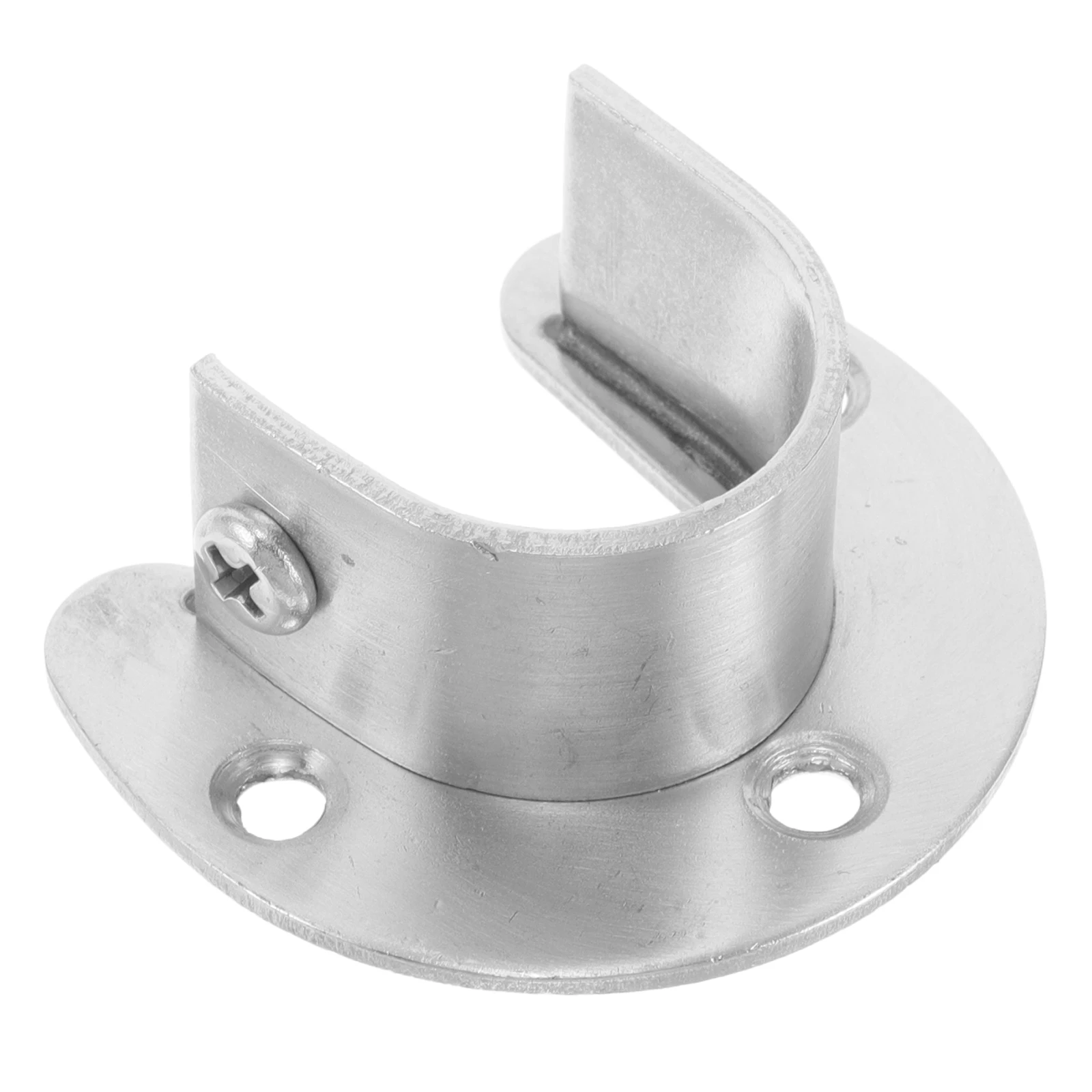 

Stainless Steel Flange Seat Durable Black Open Design Round Tube Closet Rod Holder Space Saving Shower Pole Wood Cabinet Support