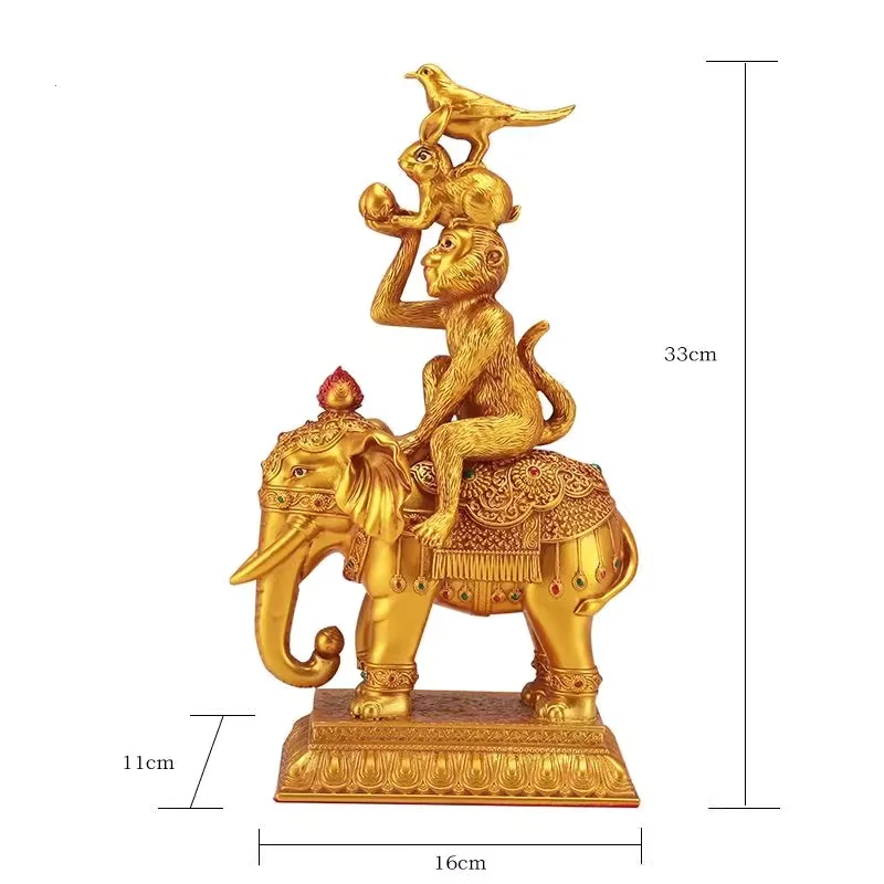Exquisite resin Tibetan Buddhist elephant treasure auspicious four auspicious offerings home creative four Beasts ornaments