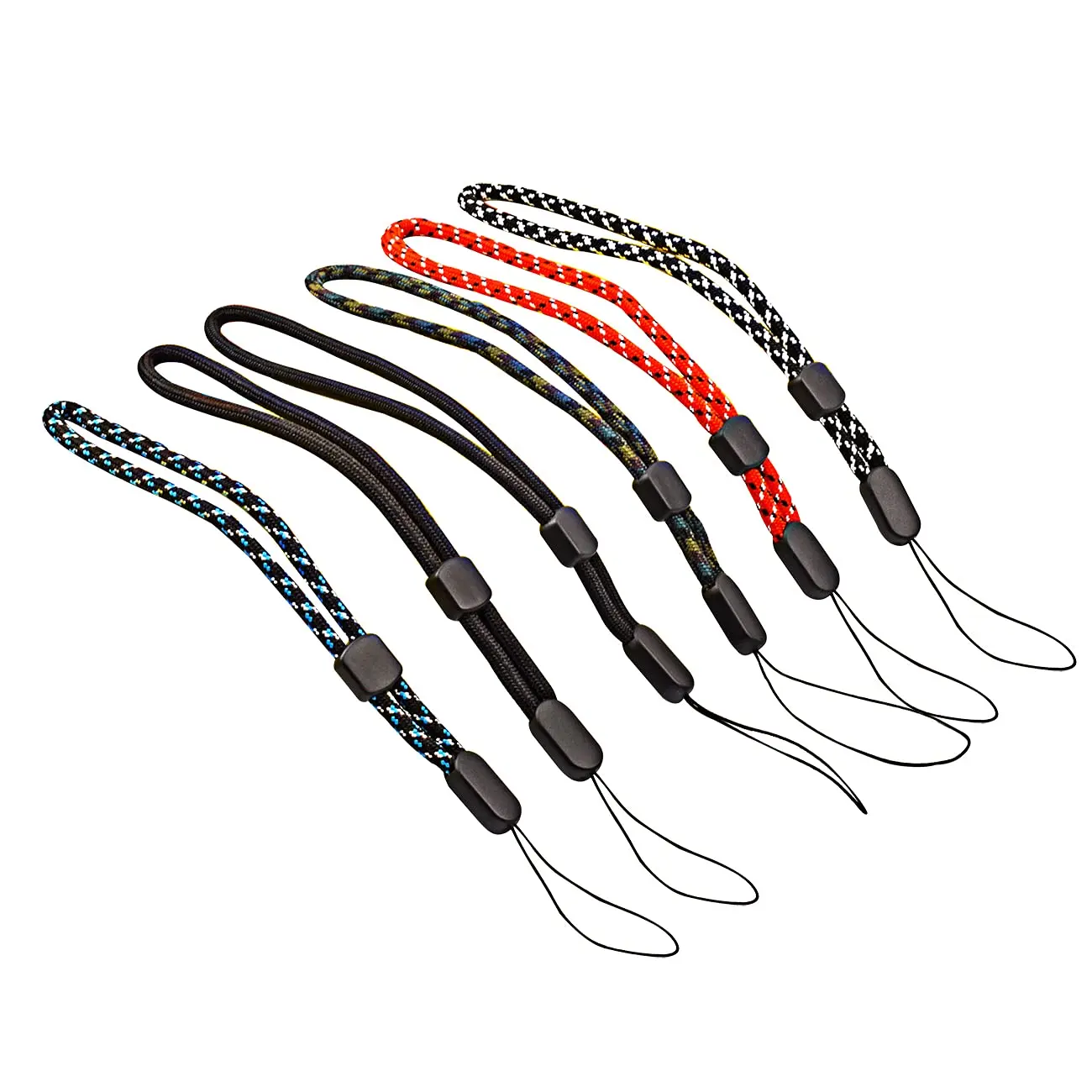 300Pcs Adjustable Braid Phone Lanyard Keychain Wrist Strap for Iphone Huawei Redmi Xiaomi Samsung Camera GoPro String Holders