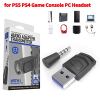 Wireless Headphone Adapter Receiver Bluetooth Audio Adapter for PS5 PS4 Game Console PC Headset Bluetooth-compatible Transmitter