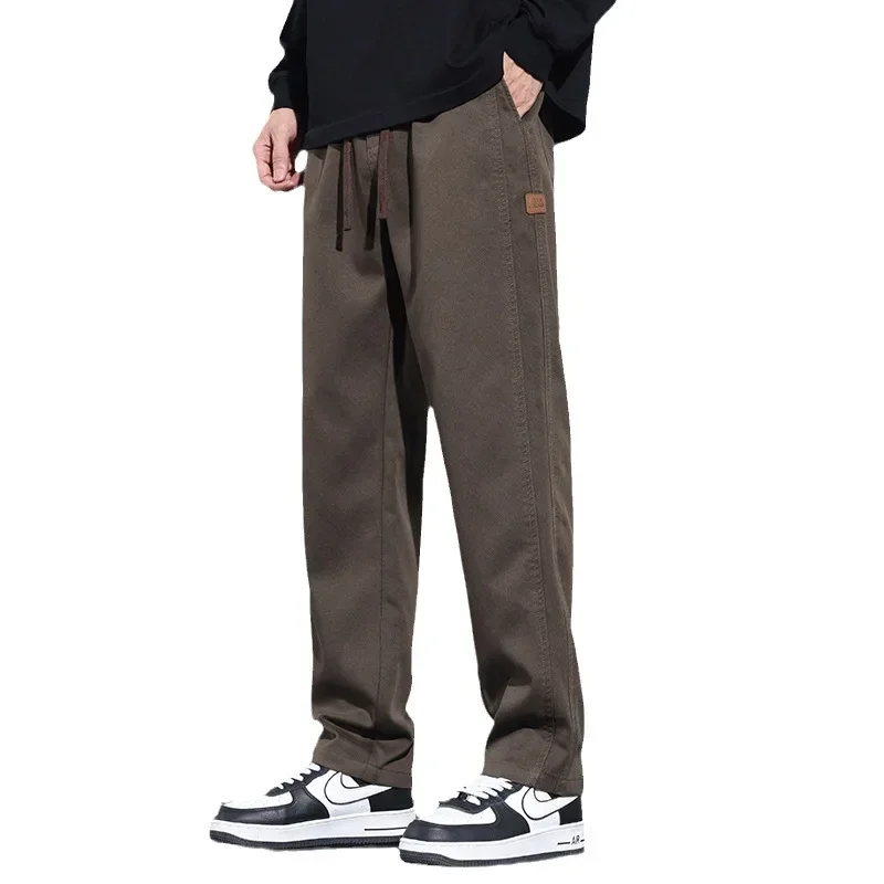 Men's Pants Straight Tube Trousers Korean Fashion Autumn Trend Loose Fitting Wide Leg Joggers Man Casual Tactical Pants for Men