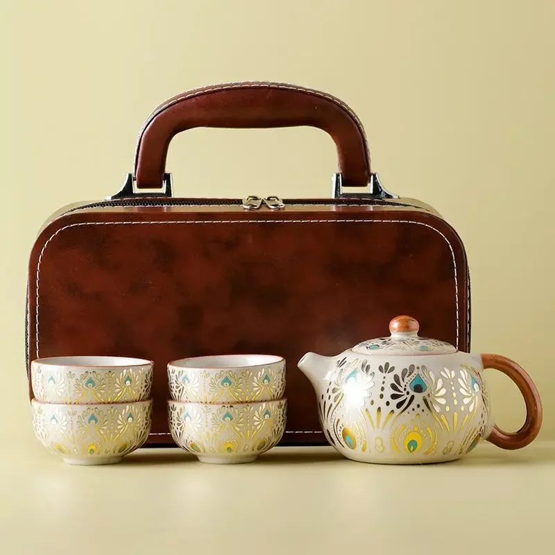

2026 New Tea Set Teaware Dunhuang Ceramic Gift Box High Grade Teapot Cup Corporate Gift Clients Relatives Elders Wedding Gift