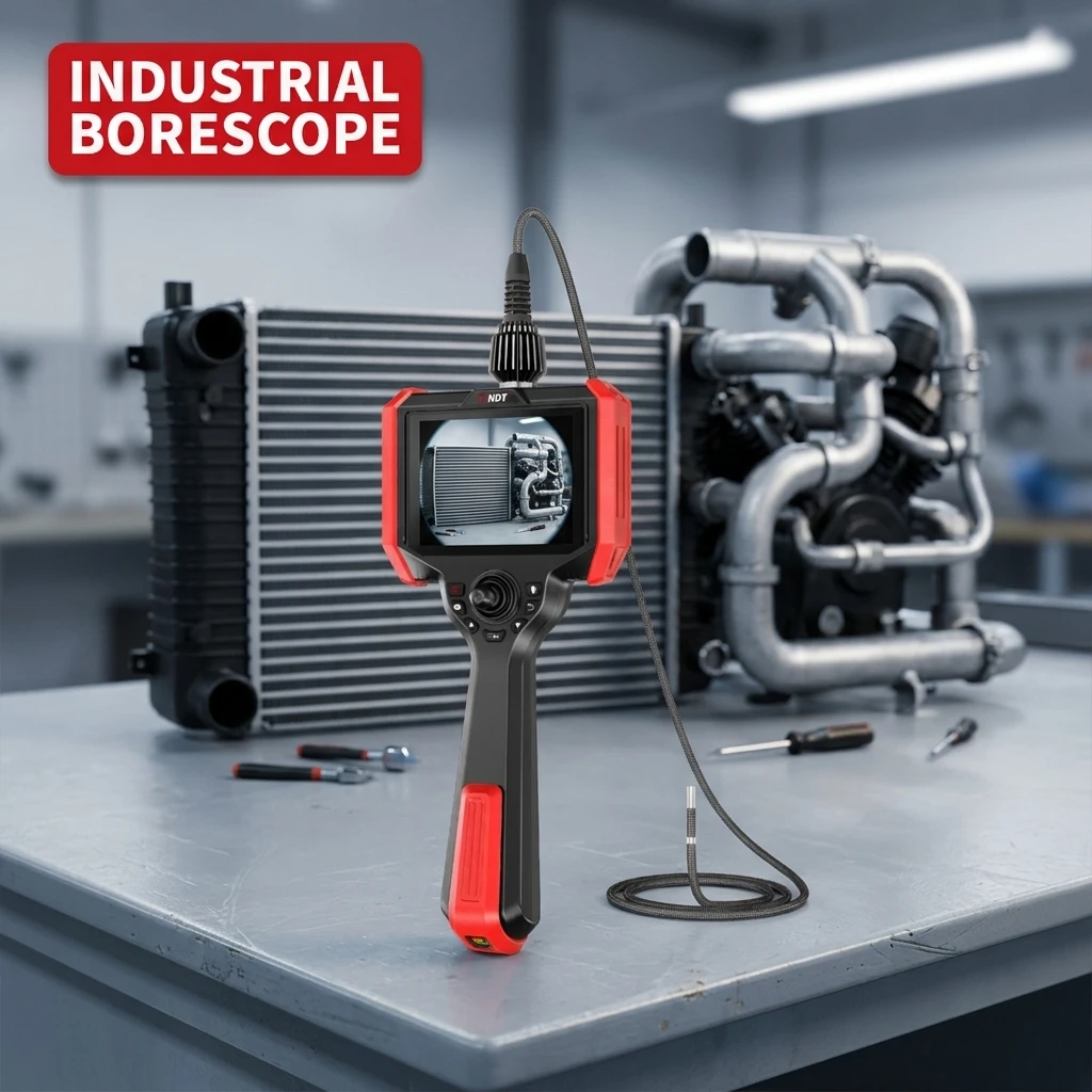 Endoscope Inspection Camera - 6mm工業用NDTボアスコープ内視鏡、IP67防水、LEDライト付き、5インチHDスクリーン、1mケーブル、ポータブル検査カメラ