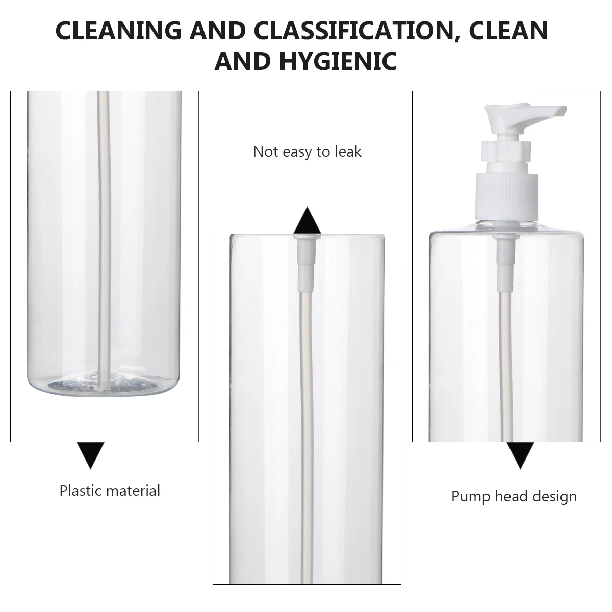 

3Pcs 500ml Clear Plastic Bottle for Bathroom Storage Leak Proof Dispenser Container