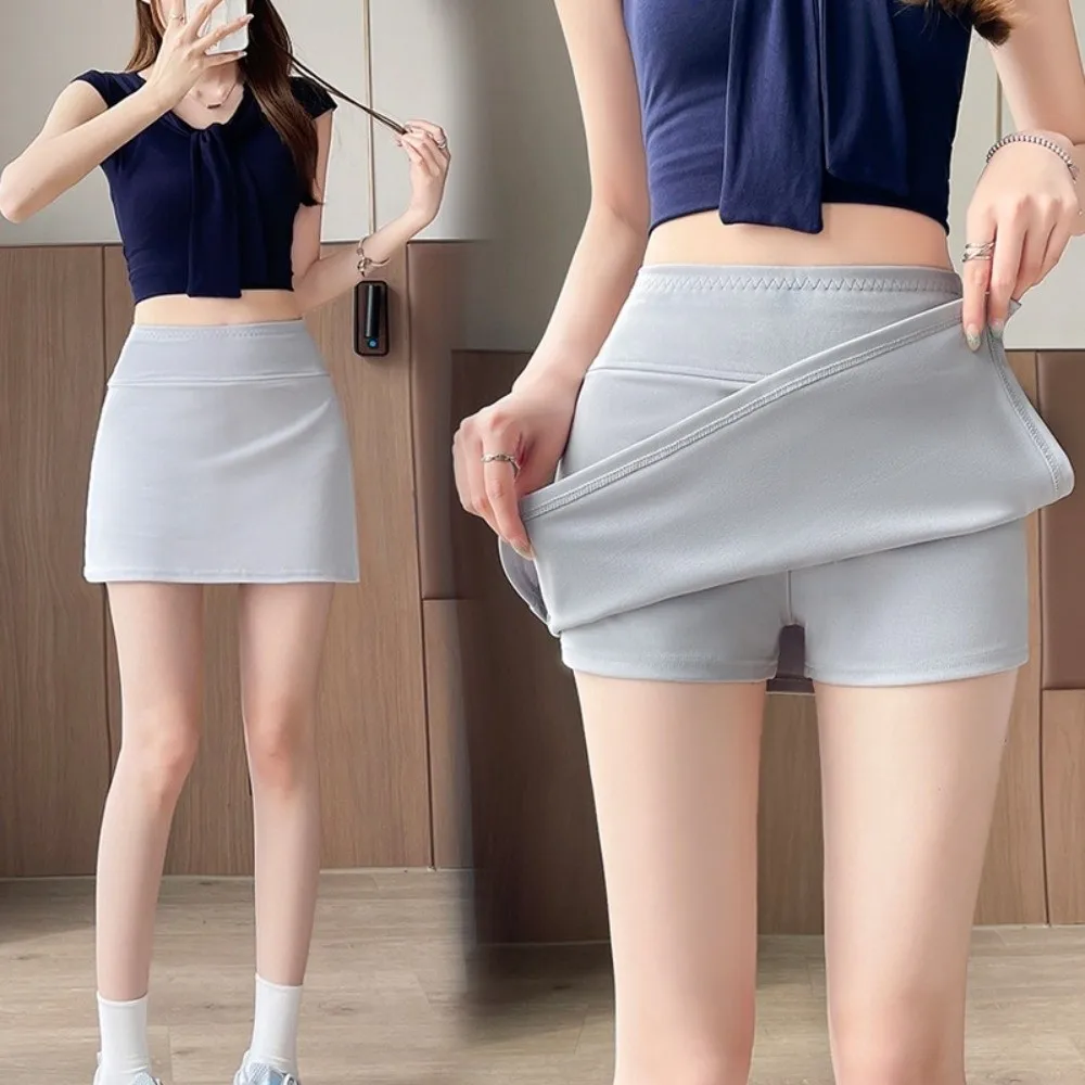 

Y2K High-Waist Tennis Skirt Quick-Drying Elastic Sports Shorts Slim Yoga Pants Gym Workout