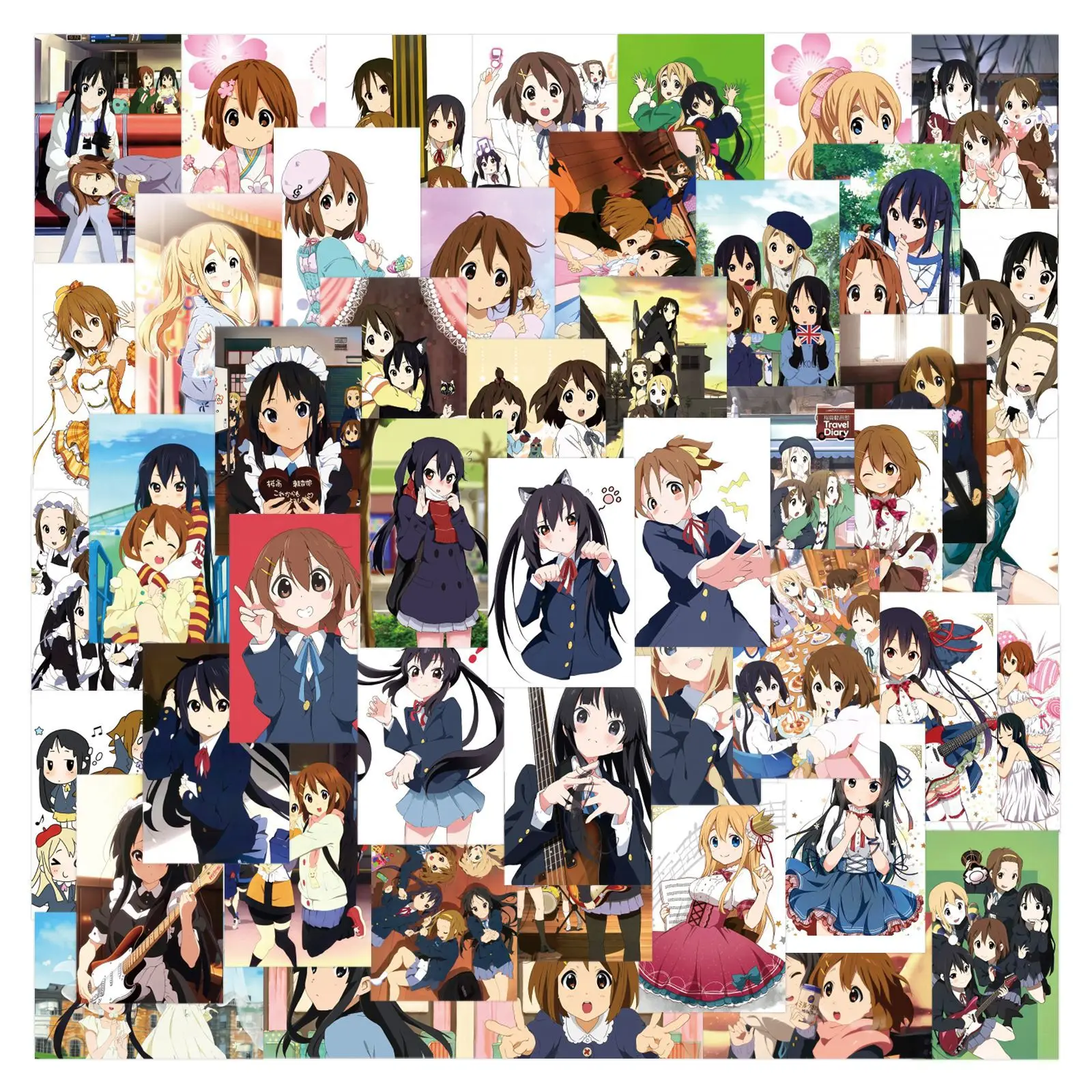 80PCS Cute Anime K-ON！Poster Stickers Cartoon Kawaii Girl Decal Graffiti DIY Notebook Guitar Diary Car Waterproof Sticker