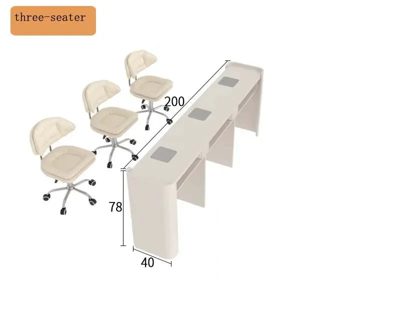 أثاث صالون الأظافر خفيف فاخر مخصص مكتب الأظافر صالون طاولة مانيكير صالون تجميل معدات الأظافر