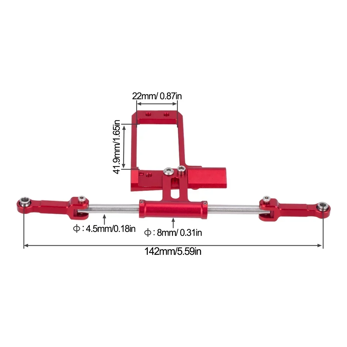 Scale Full Hydraulic Steering Cylinder Kit with BTA Servo Mount for 1/10 RC Crawler Vanquish Phoenix VS4-10 F10 Portal Axle DIY