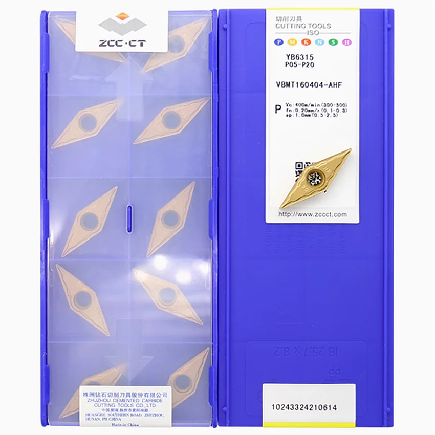 

VBMT160402-AHF YB9315/VBMT160404-AHF YB6315/VBMT160408-AHF YB6315 ZCC.CT CNC blade carbide inserts turning tools 10pcs/box
