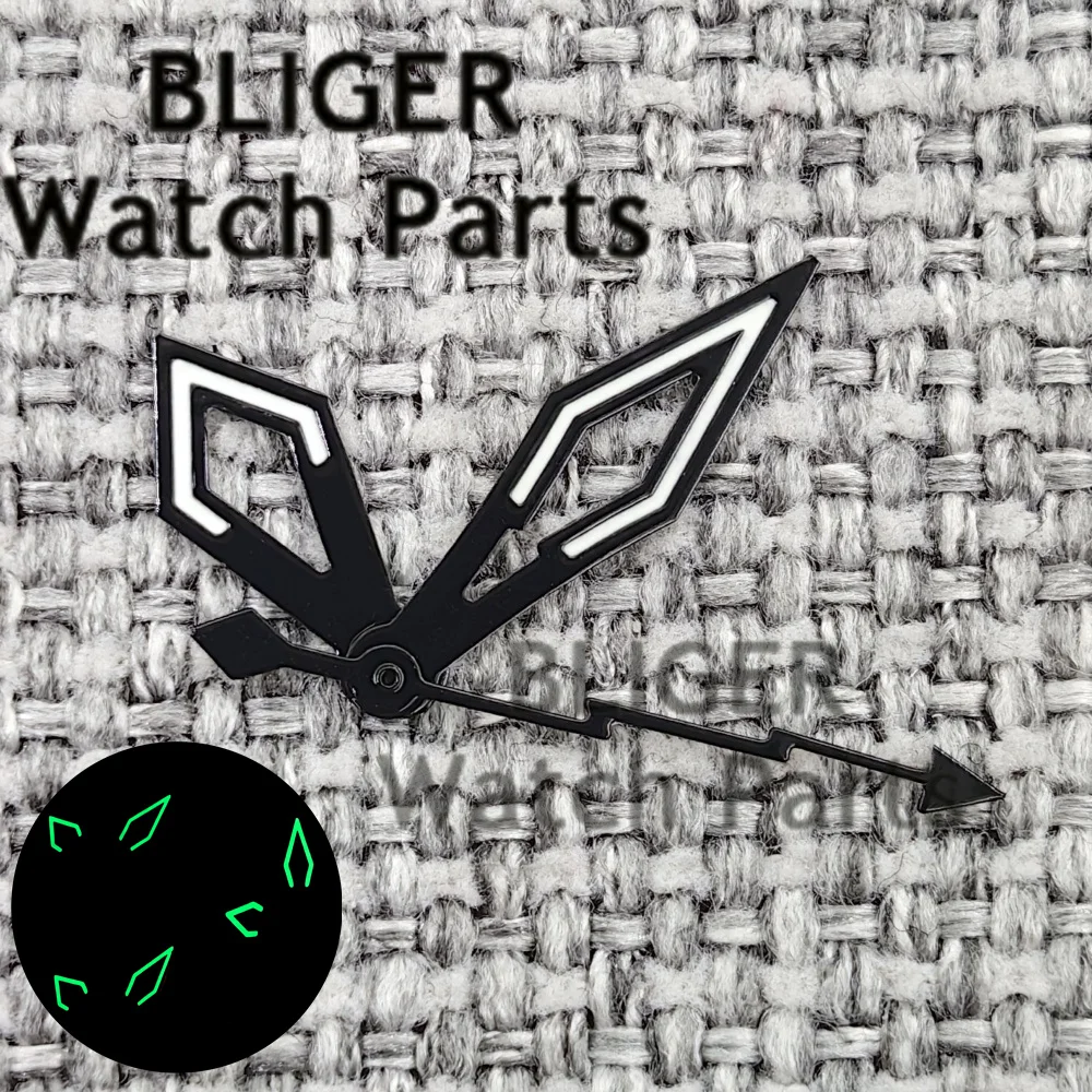 NH35 Skeketon Burtterfly Watch Pointer C3 Lume Черный Красный Оранжевый Серебристые Стрелки подходят для NH35/PT5000 Высококачественные аксессуары для часов