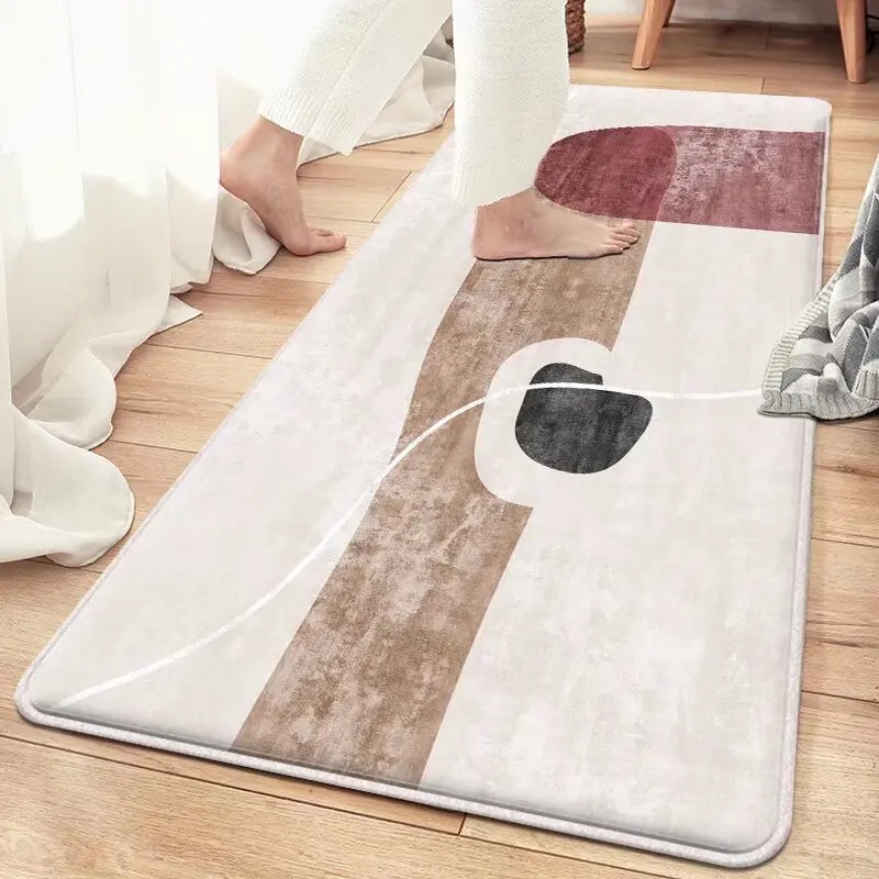 Modern Light Luxury Carpet for Bedside INS Abstract Fluffy Soft Large Area Rugs Antiskid Washable Room Decoration Home Mats 러그