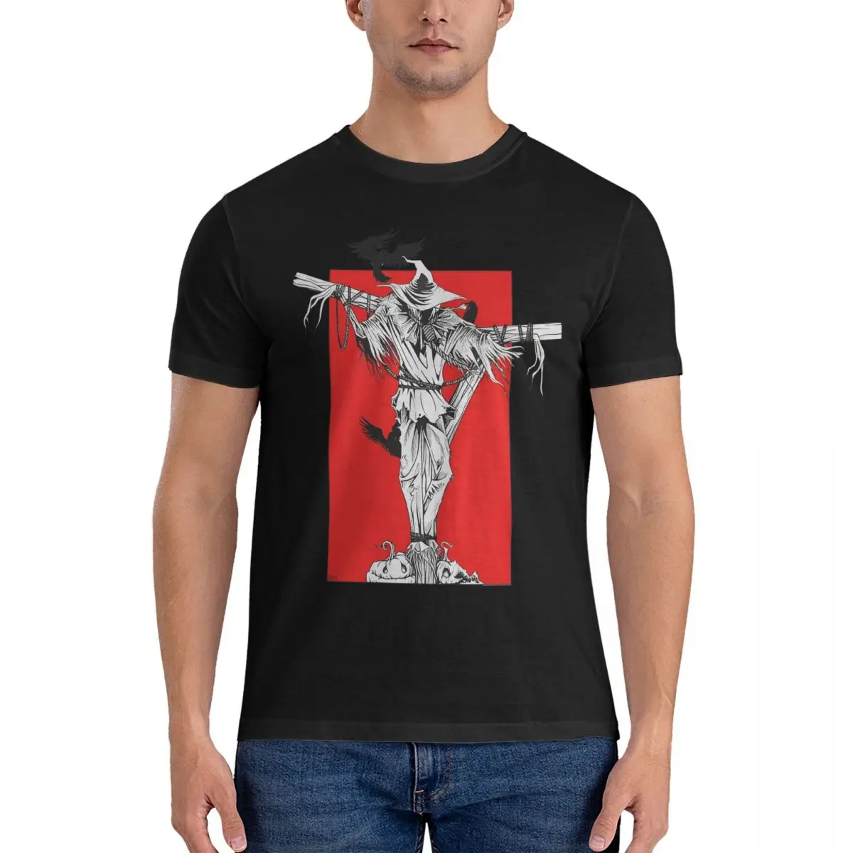 Scarecrow T-Shirts Men The Evil Within Executioner Casual Cotton Tee Shirt O Neck Short Sleeve T Shirts Birthday Present Tops