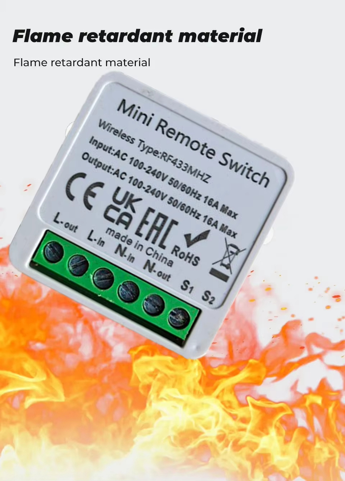  RF433MHz Smart Switch Mini DIY Wireless Remote Control Light Switches 16A Relay Receiver Automation Module for Home Led Lamp 1pc 
