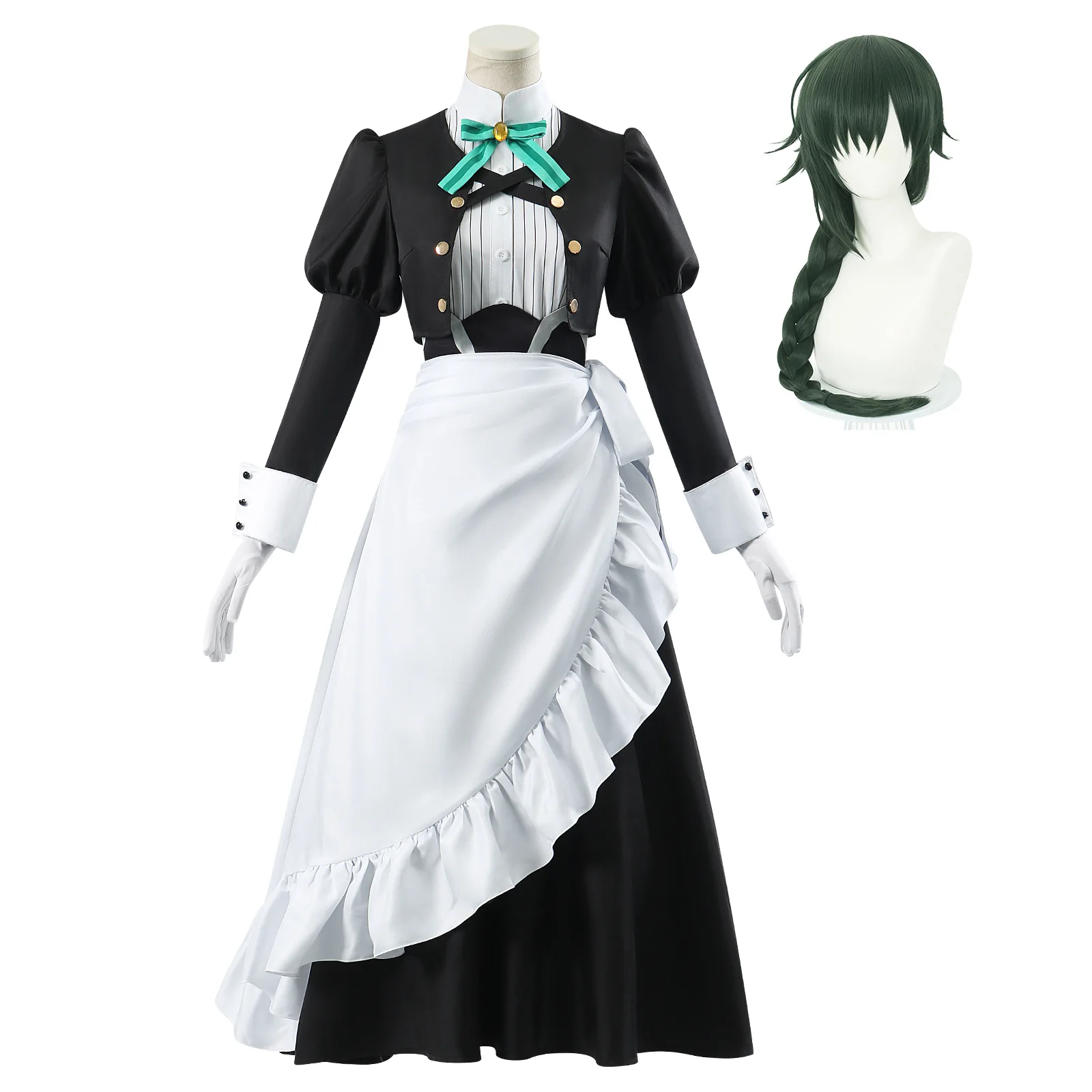 Anime You are Ms Servant Cosplay Yuki Yokoya Costume Miss Snow Maid Dress Uniform Wig Set Halloween Party Play Outfit for Women