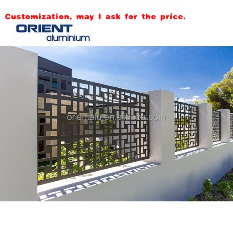 

Изготовленный на заказ. Современный дизайн. Металлический наружный экран для конфиденциальности. Декоративные панели для забора. Алюминиевая ограждение с лазерной резкой.