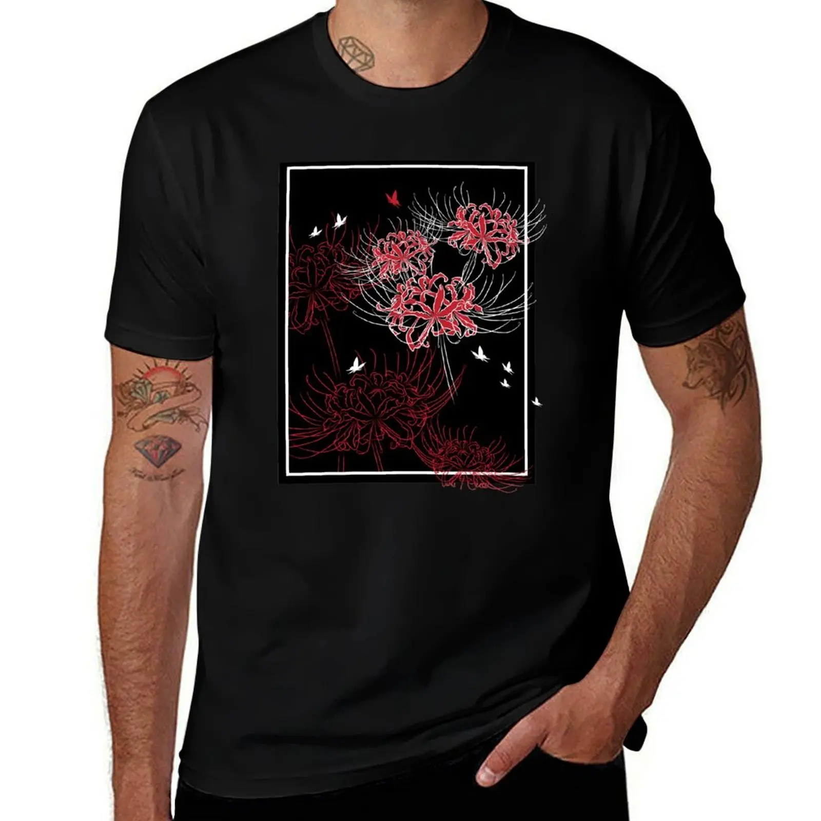

Spider Lily Butterfly Design T-Shirt man t shirts for men cotton t shirt man T-Shirt