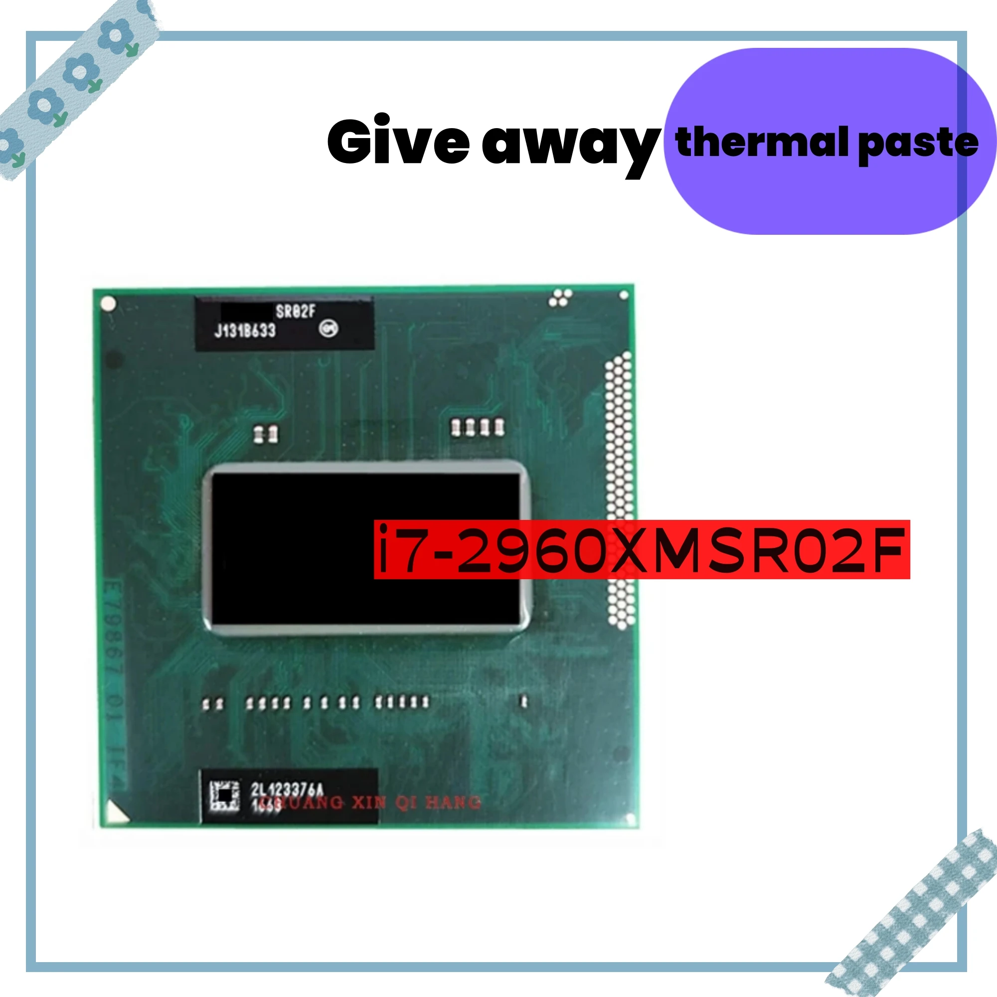 Core I7-2960XM SR02F Processor i7 2960XM notebook Laptop CPU Socket G2 rPGA988B Suitable for HM65 75 76 77 chipset laptop