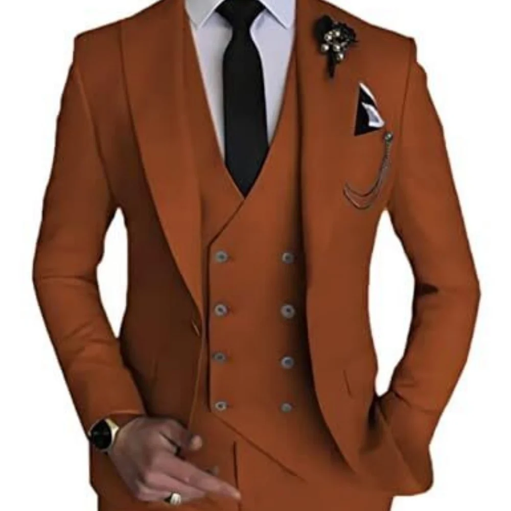 

Men's 3 Piece Wedding Dress Suits Slim Fit Peak Lapel Groom Tuxedos Party Formal Suit For Groomsman Suit